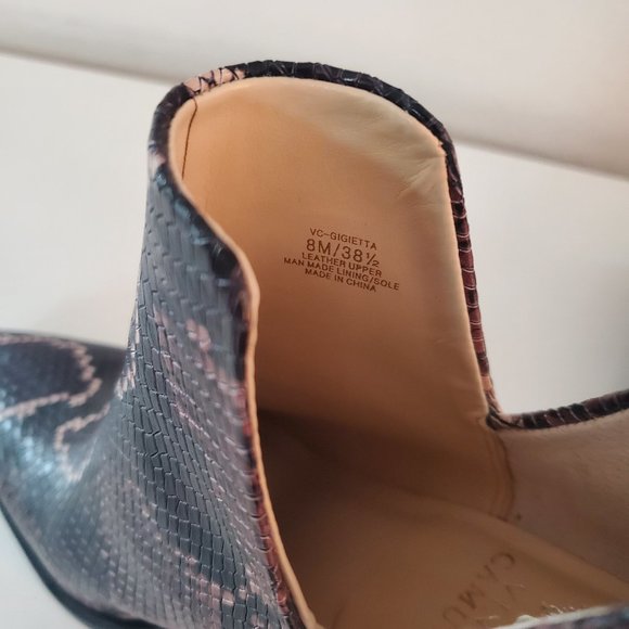 Vince Camuto Gigietta Booties MAUVE MULTI EMBOSSED LEATHER, Size 8 M (like new!) - Picture 6 of 6